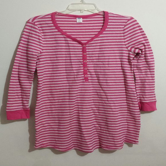 Old Navy Long Sleeves Pink Stripes Pyjama Dress - Picture 1 of 5